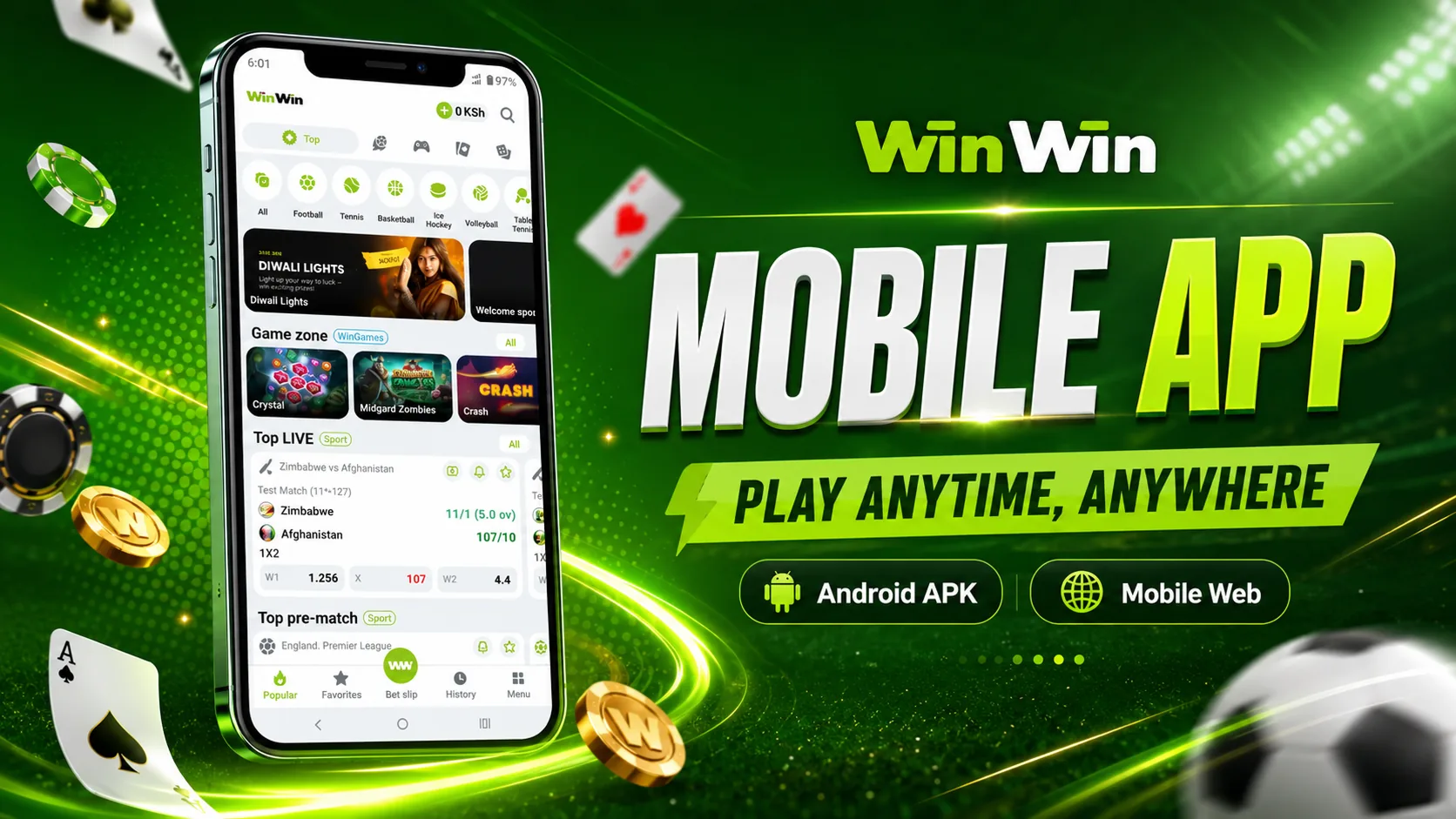 Winwinbet mobile app screen preview